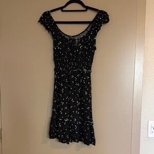 Wild Fable Black Dress with White Floral Design